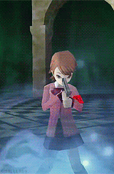 smalllady:  Once you awaken to the power of Persona, you remember everything that happens during the Dark Hour…It’s like trading away your innocence…In exchange for power, you can no longer look away from the things you don’t want to see. 