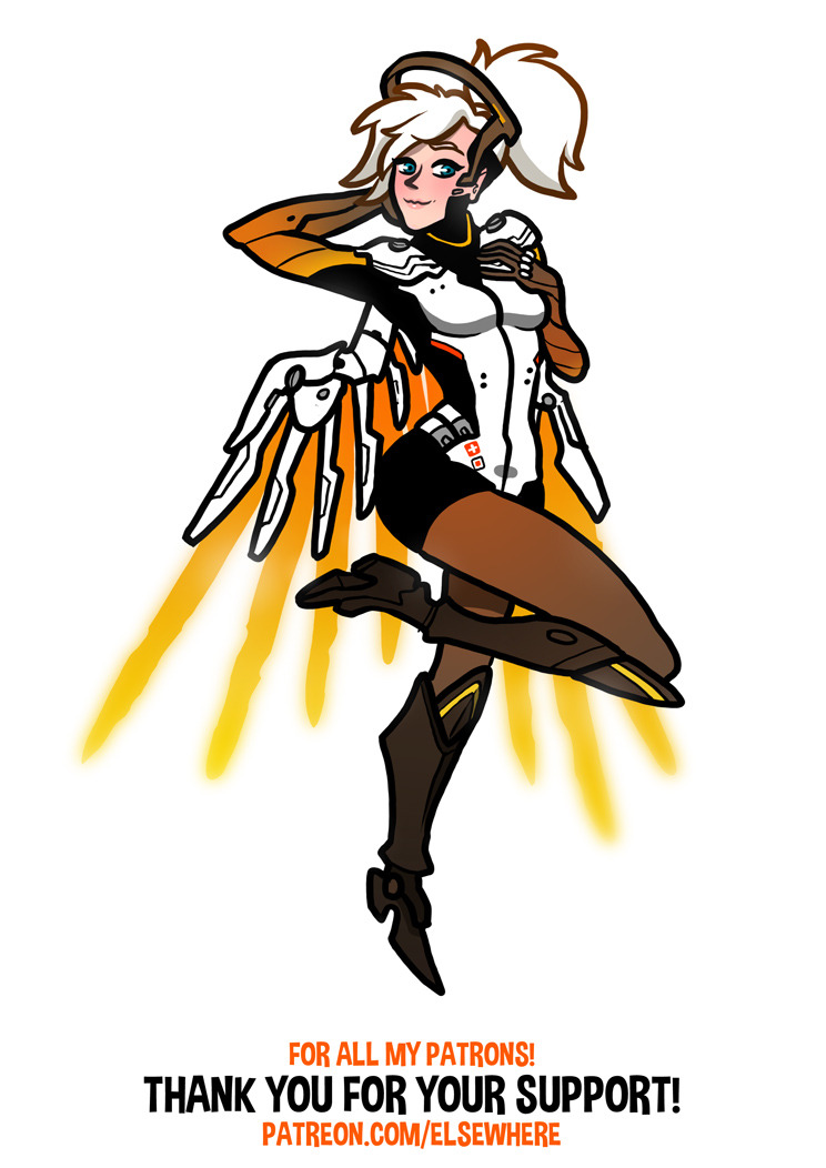   Mercy, from OVERWATCH. As a bonus Sketch-BLAST, because it was so politely requested