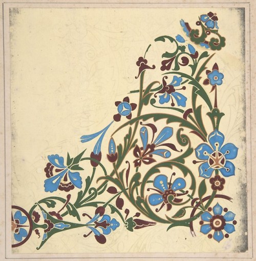 met-drawings-prints:Design for a Floral Pattern by Christopher Dresser, Drawings and PrintsPurchase,