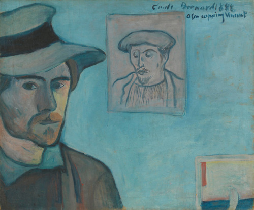 artisaword:Émile Bernard (1868–1941)Self-Portrait with Portrait of Gauguin1888Oil on canvas46 x 56 c