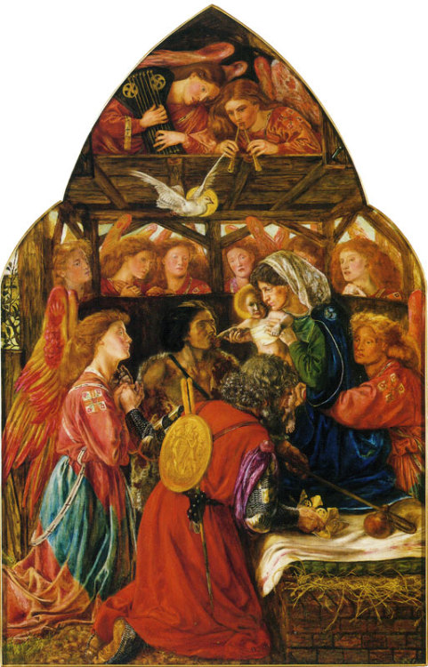 pre-raphaelisme:Central panel “The Adoration” from the triptych The Seed of David by Dante Gabriel R