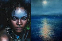 whereiseefashion:  Match #182 Rihanna photographed by Mert Alas &amp; Marcus Piggott for W Magazine September 2014  | Moonglow by Maurice Sapiro More matches here 