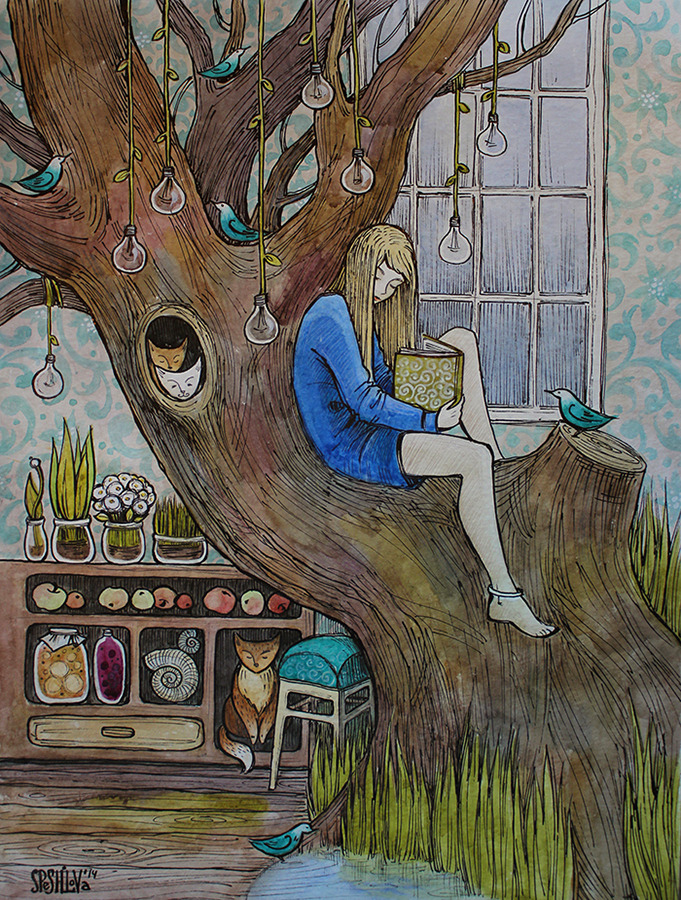bookriot:  Great bookish art from….right here on Tumblr!  