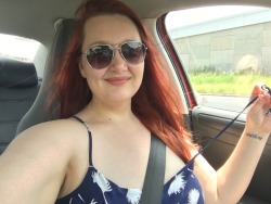 scarletoshea:  Dress strap snapped while I was bent over vacuuming my car so I took the opportunity for some topless car pics.