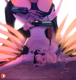 begging-for-mercy: Happy Valentine’s Day~ \o/  Public patreon piece of Moira and Mercy. Fullsize can be viewed [here] and more nsfw version can be viewed [here]. 