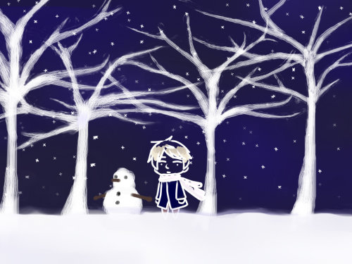 A Russian And A Snowman.