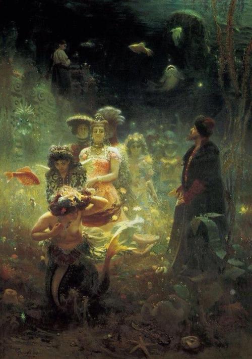 ghostlywatcher: bulgakov-my-muse: Илья Репин “Садко”, (1876) Ilya Repin “The Tale 