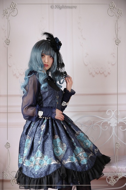 DRESS Brand: Nightmare Series: Till Death Do Us Part Type: JSK I Color: navy BLOUSE and SHOES: baby 