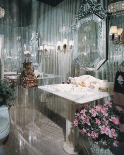 thetriumphofpostmodernism:  Mirror &amp; marble, from the Showcase of Interior Design, Pacific Edition, 1992  Image via palmandlaser.tumblr.com 