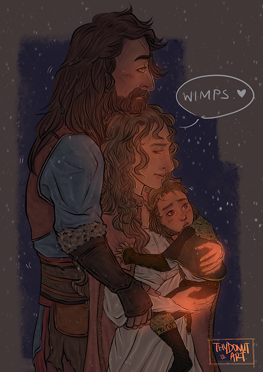 i draw sometimes. — Winters in Midgard; Tyr and little Heimdall