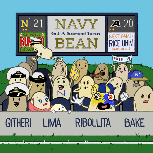 #OEDraw for 9/25:NAVY BEAN: (n.) A haricot bean.