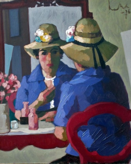 Toos before the Mirror -  Kees Bol , 1976Dutch, 1916-2009Oil on canvas, 60×50 cm .