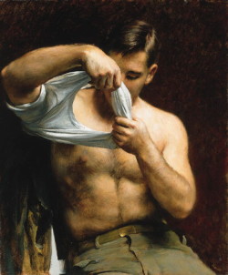 cameronquade:  MAN PUTTING ON HIS SHIRTJOHN KOCH (1909-1978)