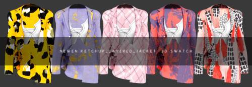 Set Series  [ Ketchup! ] set - FemaleKetchup-Layered jacket 30 swatchKetchup-Layered shorts 10 swatc