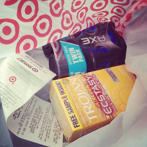 That cashier probably thinks I&rsquo;m the biggest douchebag. Axe spray and rubbers.
