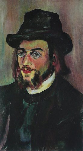 Portrait of Erik Satie, 1892, Suzanne ValadonMedium: oil,canvas