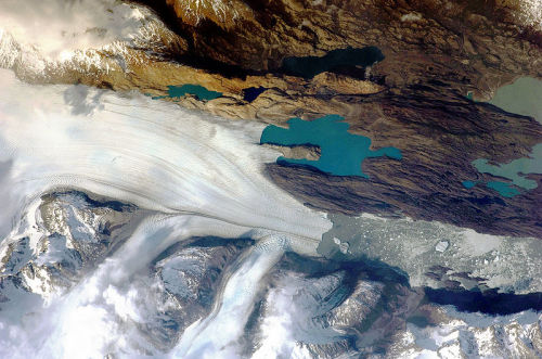 Two Views of the Glaciar Upsala (Upsala Glacier) in Retreat, Lago Argentino, Santa Cruz, Patagonia, 