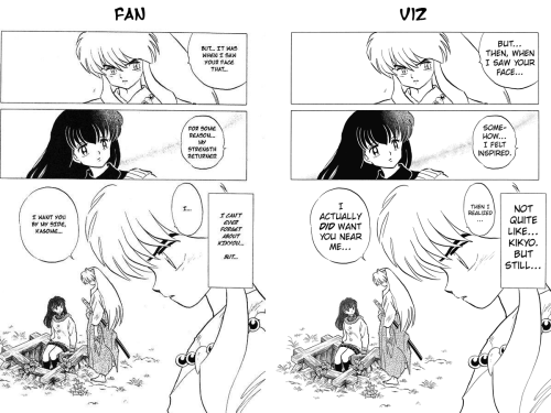To continue my list of differences between the fan &amp; Viz translation of the Inuyasha manga, 