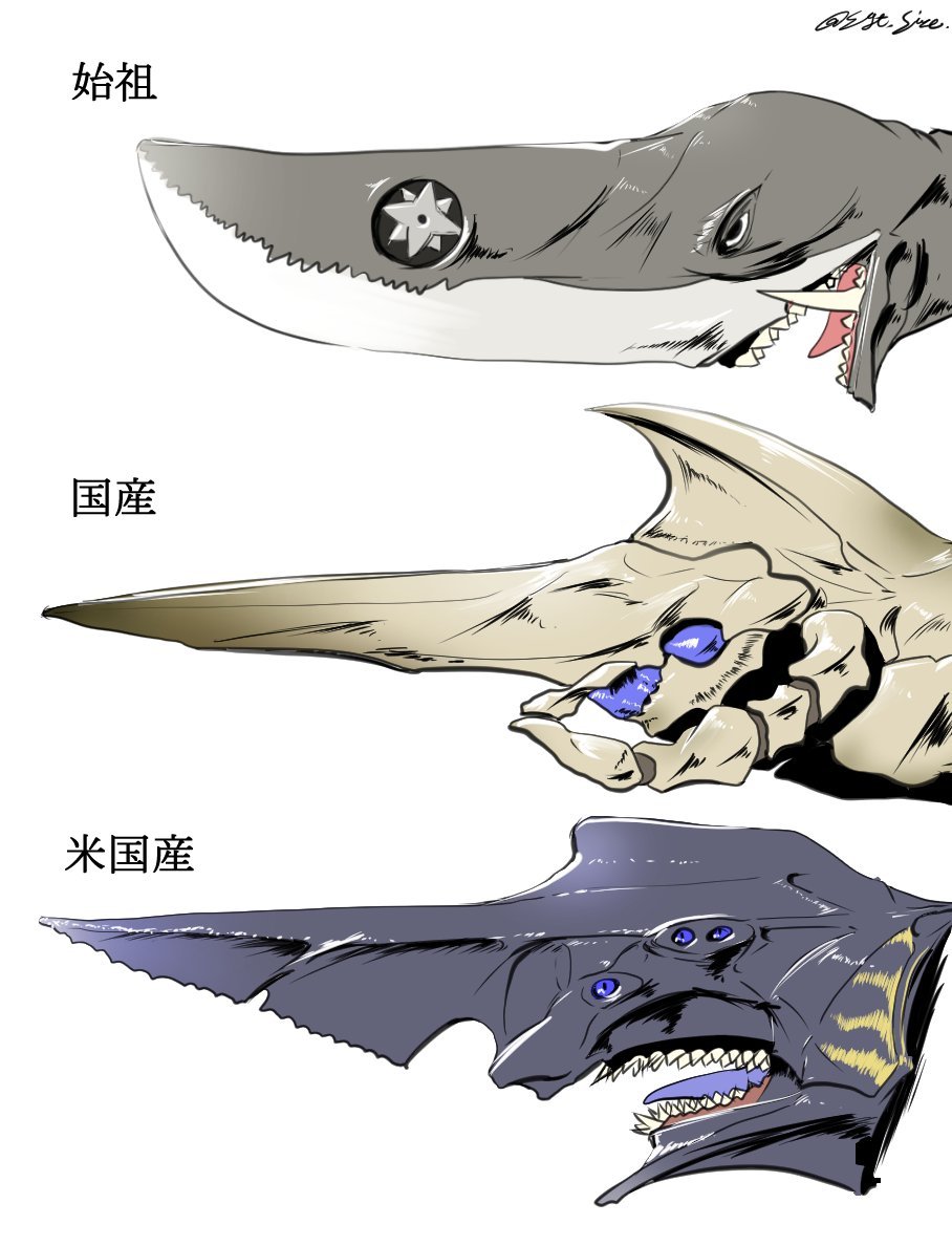 My Corner of the Universe on Tumblr: Sharp kaiju comparison.