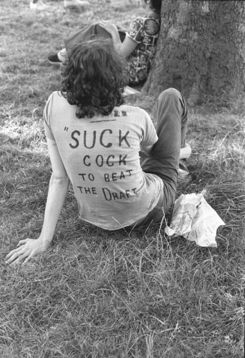 captainfunkpunkandroll:Anti-war gay protester at the first Christopher Street Liberation Rally, June