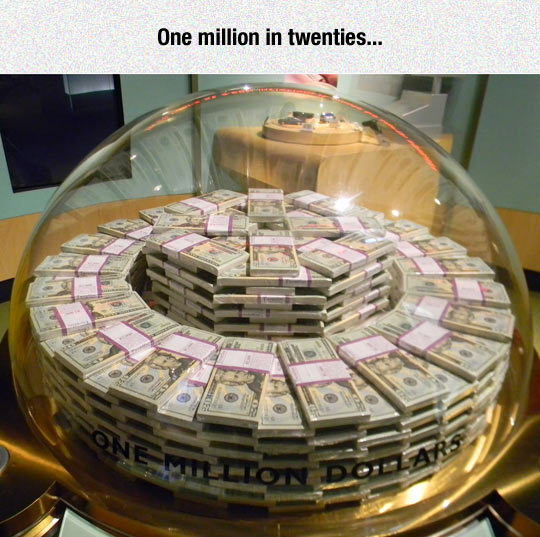 srsfunny:  One Million Dollars At The Money Museum in Chicagohttp://srsfunny.tumblr.com/