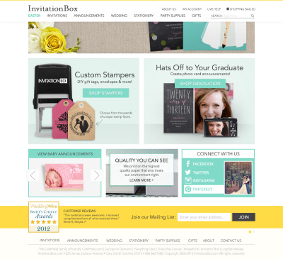 for: InvitationBox Redesigned the website to have a cleaner look, less cluttered look and made it easier for the user to find what they are looking for.
Projects designed while at CafePress.