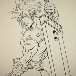 dizdoodz:  &lt;3 Cloud! #dizdoodz #butt #sexy #hunk #gayillustration #man #yaoi #bara #ffvii #finalfantasy #bishounen