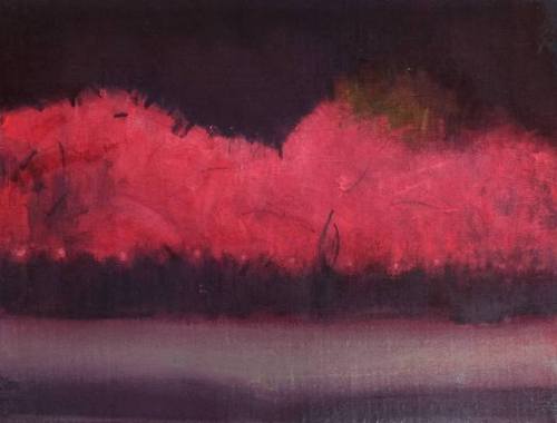 Thomas Lamb (British, b. 1978, Lincolnshire, England) - 1: Cherry Trees at Night (study)  2: Blossom