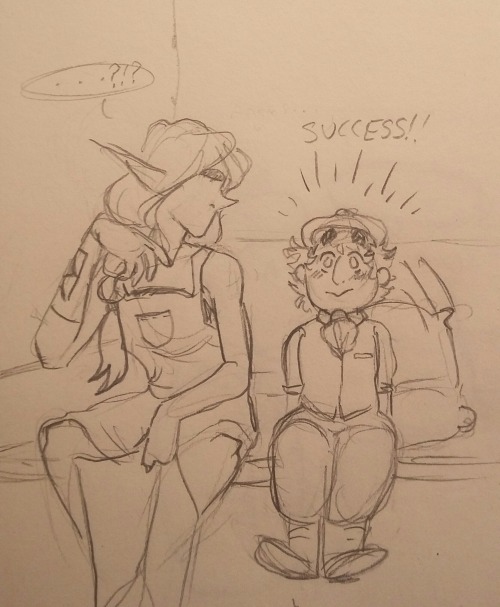 tombodettsgardenhose:  taako’s been demoted to pillow status.   angus needs someone to be there b4 he can comfortably sleep.  taako gets the whole night terror thing. he doesnt mind too much.   he’d never admit to it tho 