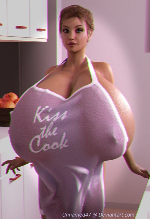 The Deviantart Show #2 of Slim Ultra Busty Art #14Kiss the Cook - by Unnamed47Posted with written permission to Muse Mint from Unnamed47 from his Deviantart Gallery:  https://www.deviantart.com/unnamed47/art/Kiss-the-Cook-736539096