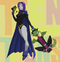 fandoms-females:  raven_and_bb_by_flick_the_thief ( Comic Book Vixens #1 - Love is like a Leash )