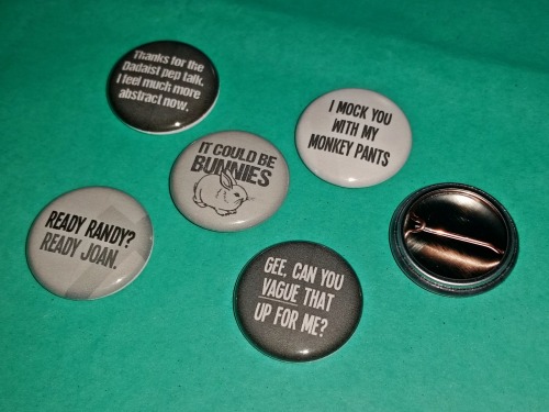  Buffy the Vampire Slayer-Inspired 1-inch Buttons $1.50 each on Steampunk Pomegranate on Etsy.