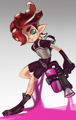 rringabel:  a random design i felt like doing. i kinda hope nintendo fleshes out octolings more, they’re pretty cute  