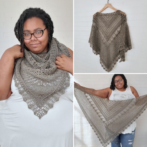 The Scrivener Shawl is live on Ravelry and Payhip!This is a top-down crochet shawl done up in finger