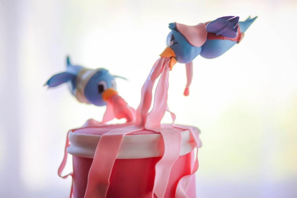 mischiefmakercakes:  Cinderella cake with sugar figures! The flying birds and mice