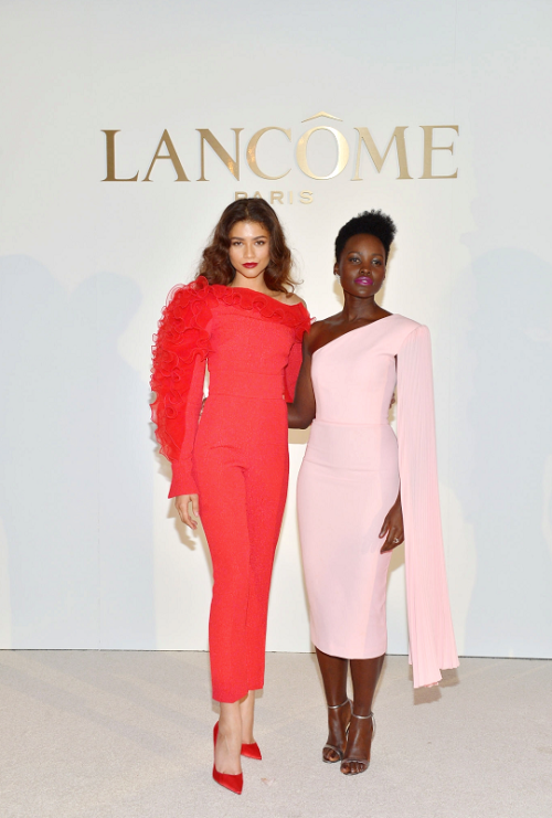 lupitasource:Lupita Nyong'o and Zendaya attend Lancôme’s announcement of Zendaya as their New Global