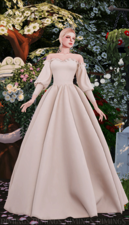[RIMINGS] Wedding Dress Set - FULL BODY- NEW MESH- ALL LODS- NORMAL MAP- 24 / 14 SWATCHES- HQ COMPAT