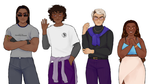 dennisdoesart:here they are all together! my humanstuck headcanons for the beta trolls :~)