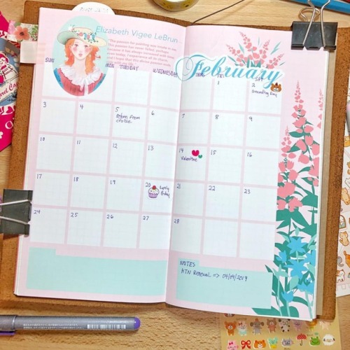 This is one of my calendar layouts for my bullet journal this year! I realize this is the February c