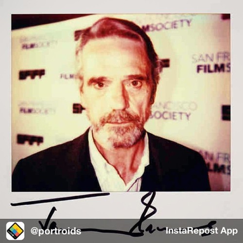 Repost from @portroids Jeremy Irons in San Francisco, CA. April 2014. Follow @portroids for some excellent celeb Polaroids with some really interesting/artistic/illegible autographs. I think Jeremy’s signature is pretty darn legible/great, as...