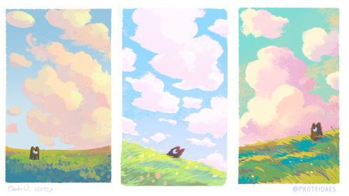 proteidaes: Such nice days in the big field  ☀️ ️ ️ :･ﾟ✧ Twitter | instagram | itch.io | Ko-fi 