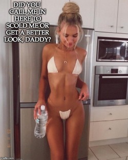 skegvegasreed:  your-naughty-nurse:  You should look me up and down while you tell me what a whore I look like, Daddy.  That’ll teach me.  Nghhhhj
