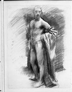 ex-frat-man: John Singer Sargent  Standing Male Nude with Arms Akimbo  