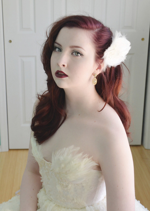 doxiequeen1:  Finally some pictures of this worn! Sure took me long enough. This piece came to life because I wanted to make a dress with a lot of texture that still managed to feel light and airy. I was a bit inspired by Marchesa dresses!I made it from