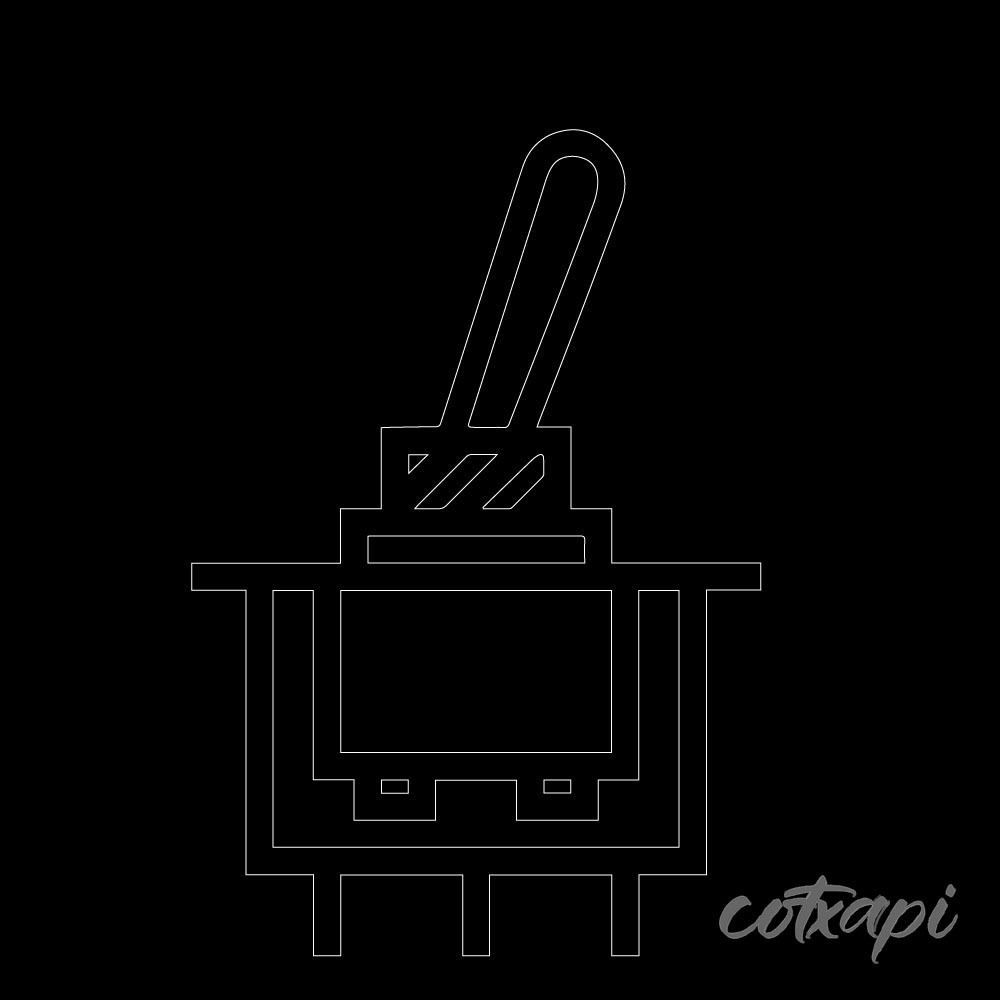 Toolbox Gearbox Electric High Voltage Switch Icon Vector Art Illustration, Black and White Outline Design