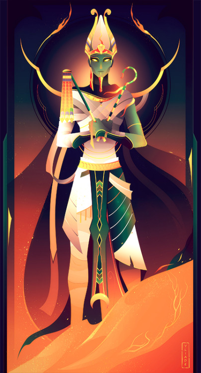 Oracle card game project about the Egyptian Gods &amp; Godesses / Drawn by me on Adobe Ilustrato