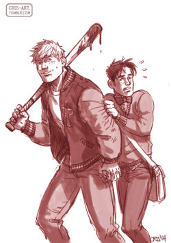 cris-art:  Sketch of “Jock and Nerd” I hope you like!  