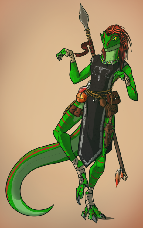 OC] Pathfinder 2E - Goji Spring-From-Ashes, Lizardfolk Undine Monk :  r/characterdrawing