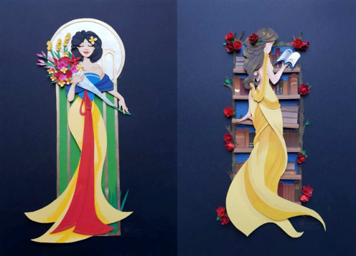 tellainsa: Paper Princesses It took 3 years, 14 princesses, loads of coloured paper, paint and glue,