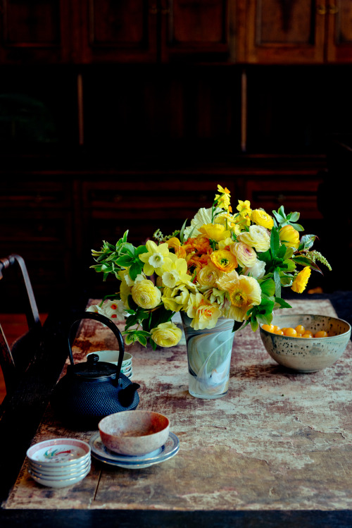 Floral arrangements by Ariella Chezar shot for Martha Stewart Living